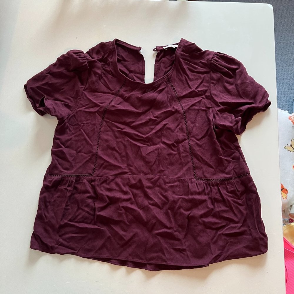 Maroon Aritzia Sunday Blouse Size Small